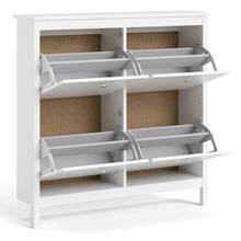 Load image into Gallery viewer, Madrid Shoe cabinet 4 compartments in White
