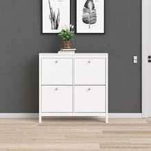 Load image into Gallery viewer, Madrid Shoe cabinet 4 compartments in White
