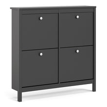 Load image into Gallery viewer, Madrid Shoe cabinet 4 compartments in Matt Black
