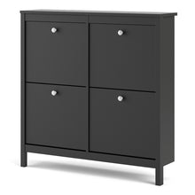 Load image into Gallery viewer, Madrid Shoe cabinet 4 compartments in Matt Black
