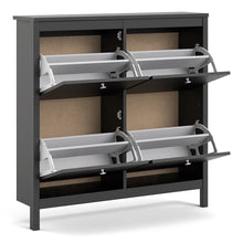 Load image into Gallery viewer, Madrid Shoe cabinet 4 compartments in Matt Black
