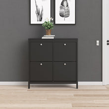 Load image into Gallery viewer, Madrid Shoe cabinet 4 compartments in Matt Black
