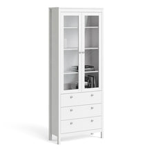 Load image into Gallery viewer, Madrid China cabinet 2 doors w/glass + 3 drawers in White
