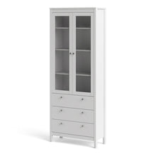 Load image into Gallery viewer, Madrid China cabinet 2 doors w/glass + 3 drawers in White
