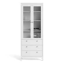 Load image into Gallery viewer, Madrid China cabinet 2 doors w/glass + 3 drawers in White
