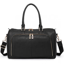 Load image into Gallery viewer, LEATHER LOOK MATERNITY CHANGING SHOULDER BAG BLACK
