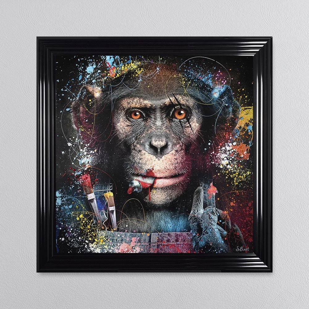 Colour Artist Monkey Framed Artwork 90*90cm