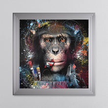 Load image into Gallery viewer, Colour Artist Monkey Framed Artwork 90*90cm
