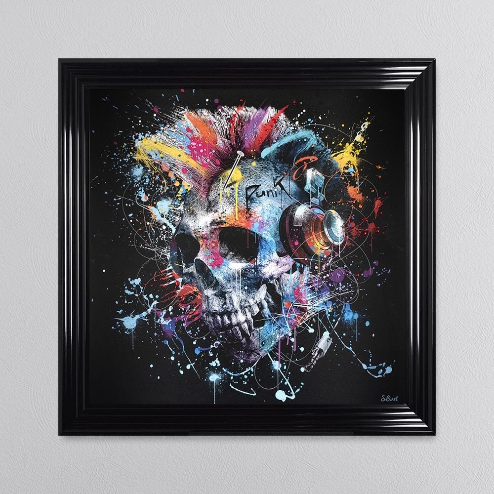 Colour Skull Framed Wall Art 90*90cm