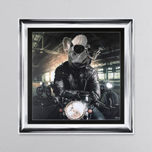 Load image into Gallery viewer, Motorbike Frenchie Framed Wall Art 90*90cm
