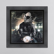 Load image into Gallery viewer, Motorbike Frenchie Framed Wall Art 90*90cm
