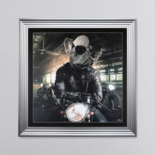 Load image into Gallery viewer, Motorbike Frenchie Framed Wall Art 90*90cm
