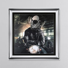 Load image into Gallery viewer, Motorbike Frenchie Framed Wall Art 90*90cm
