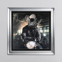 Load image into Gallery viewer, Motorbike Frenchie Framed Wall Art 90*90cm
