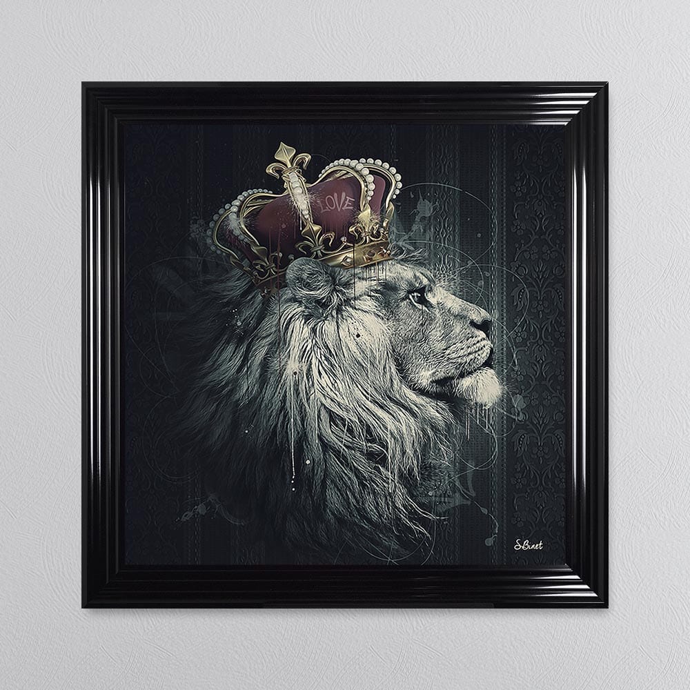 Lion Mafia King Framed Wall Art 90*90cm