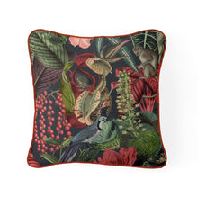 Load image into Gallery viewer, Berry Amazon Monkeys Tropical Floral Feather Filled Cushion 55*55cm
