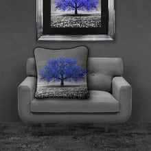 Load image into Gallery viewer, Navy Cherry Tree Feather Filled Cushion 55*55cm
