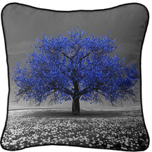 Load image into Gallery viewer, Navy Cherry Tree Feather Filled Cushion 55*55cm
