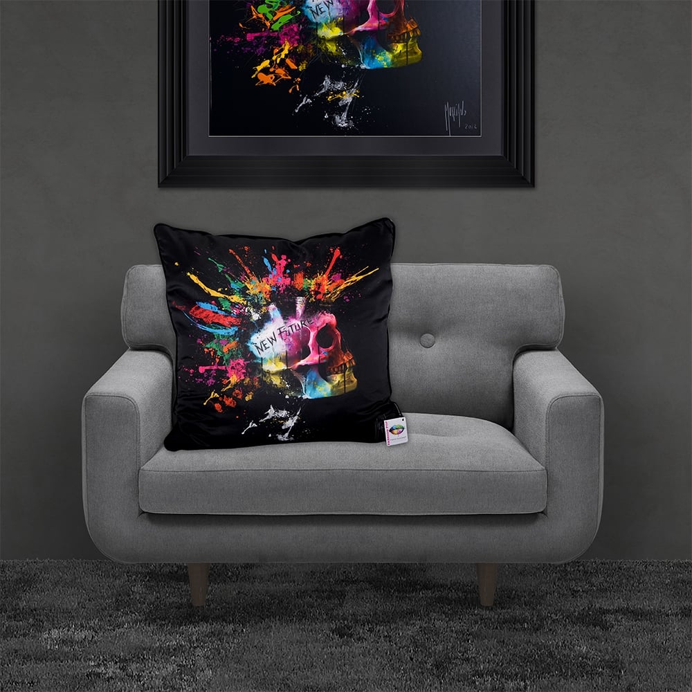 Patrice Murciano New Future Skull Feather Filled Cushion 55*55cm