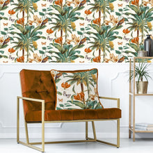 Load image into Gallery viewer, Orange Tropical Palm Butterflies Feather Filled Cushion 55*55cm
