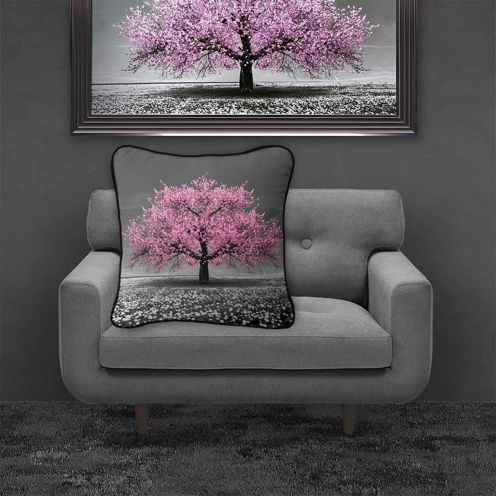 Pink Cherry Tree Feather Filled Cushion 55*55cm