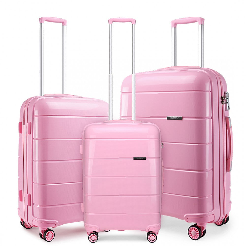 HARD SHELL PP SUITCASE SET - PINK