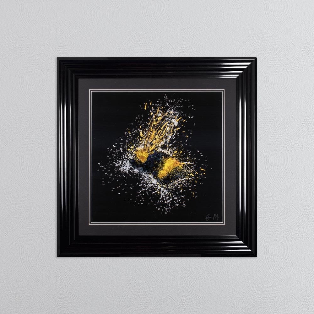 Flying Bumble Bee Modern Framed Artwork