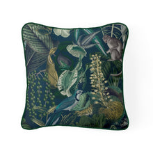 Load image into Gallery viewer, Teal Amazon Monkeys Tropical Floral Feather Filled Cushion 55*55cm
