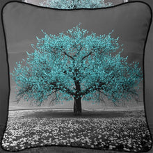 Load image into Gallery viewer, Teal Cherry Tree Feather Filled Cushion 55*55cm
