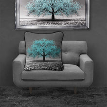 Load image into Gallery viewer, Teal Cherry Tree Feather Filled Cushion 55*55cm
