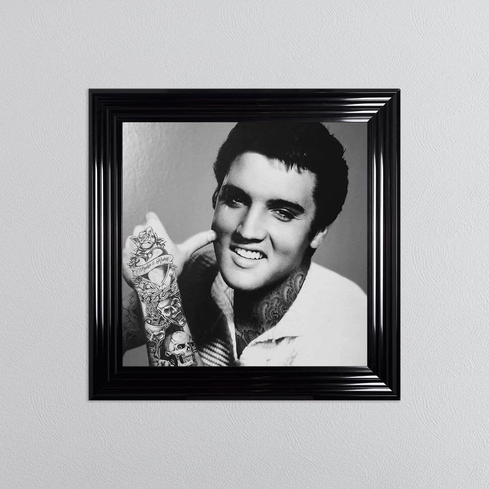 Elvis The King With Tattoos Framed Wall Art