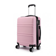 Load image into Gallery viewer, ABS SCULPTED HORIZONTAL DESIGN 20 INCH CABIN LUGGAGE - PINK
