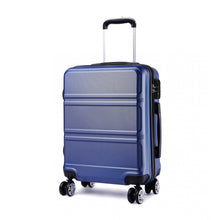 Load image into Gallery viewer, ABS SCULPTED HORIZONTAL DESIGN 20 INCH CABIN LUGGAGE - NAVY BLUE
