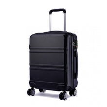 Load image into Gallery viewer, ABS SCULPTED HORIZONTAL DESIGN 20 INCH CABIN LUGGAGE - BLACK
